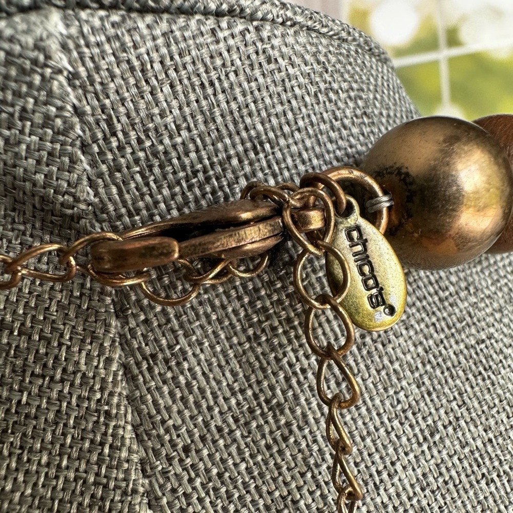 Chicos Vintage Adjustable Necklace with Metal Teardrop Pendants - Picture 10 of 12